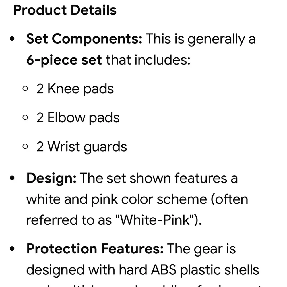 SKATEWIZ Protective Gear Set, Kids Protective Gear Set‎ - White and Pink NEW